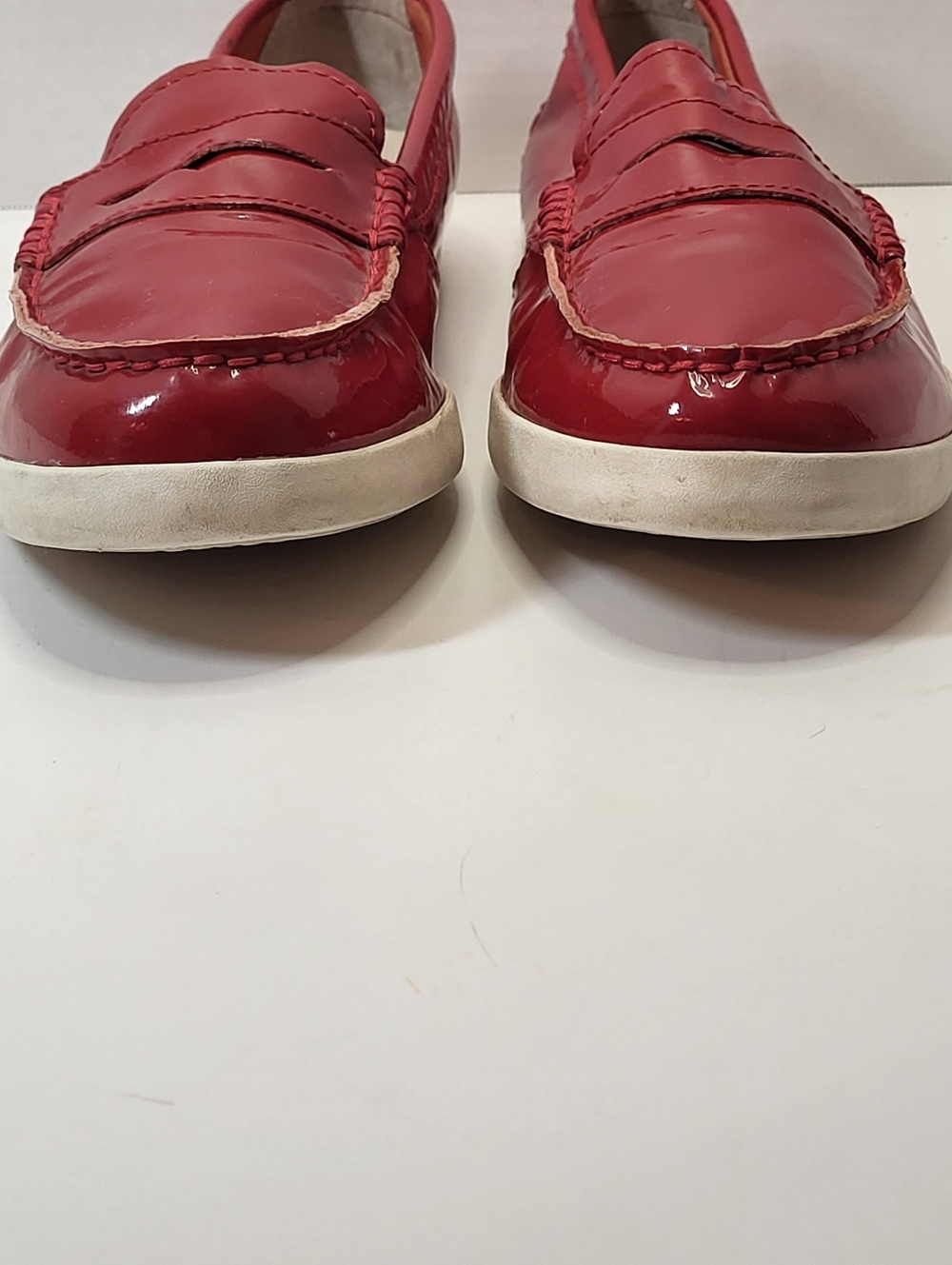 Cole Haan Pinch Maine Classic Red Patent Leather Penny Loafers Size 9.5 - Picture 3 of 15